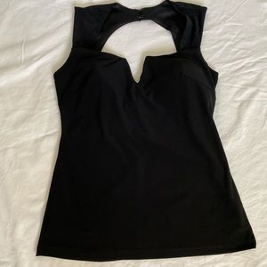 Boston Proper Black Sweetheart Neck Top